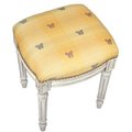 123 Creations 123 Creations C695WFS Butterfly-Yellow Fabric Upholstered Stool C695WFS